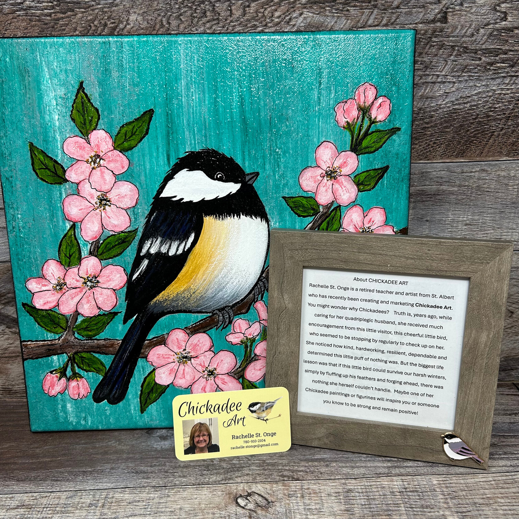 Chickadee Art - Acrylic Painting (Amelie)