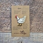 Crystal Driedger Pin - White Chicken
