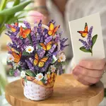 Fresh Cut Paper Mini Bouquet & Card - Lavender