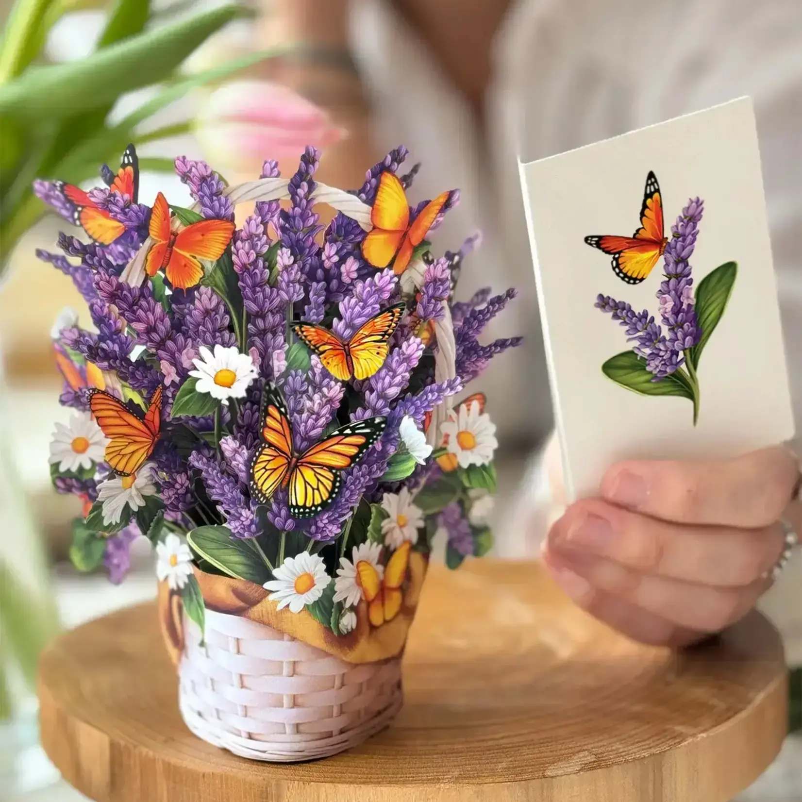 Fresh Cut Paper Mini Bouquet & Card - Lavender