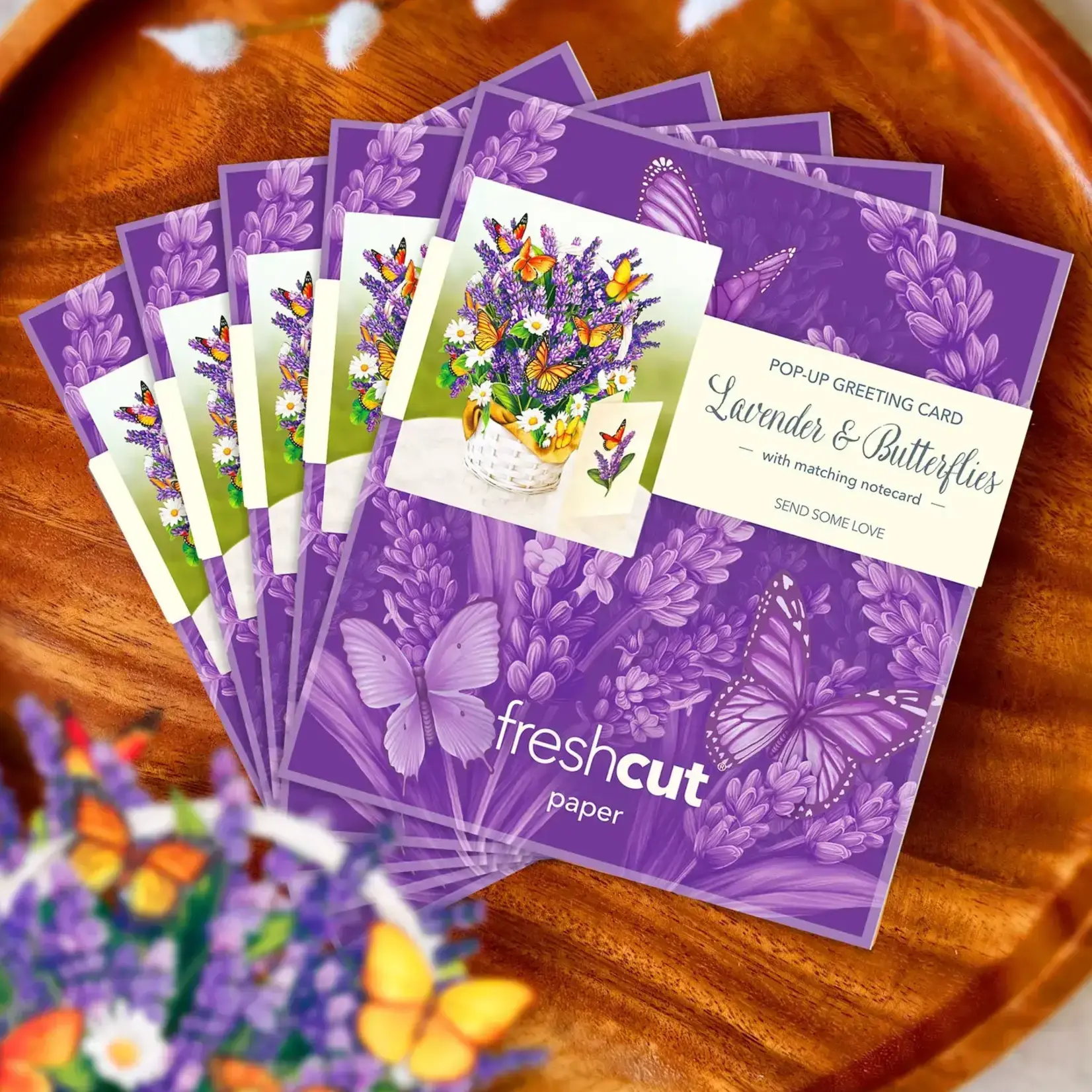 Fresh Cut Paper Mini Bouquet & Card - Lavender