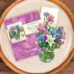 Fresh Cut Paper Mini Bouquet & Card - Lillies & Lupines