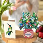 Fresh Cut Paper Mini Bouquet & Card - Hummingbird Oasis
