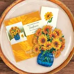 Fresh Cut Paper Mini Bouquet & Card - Sunflower
