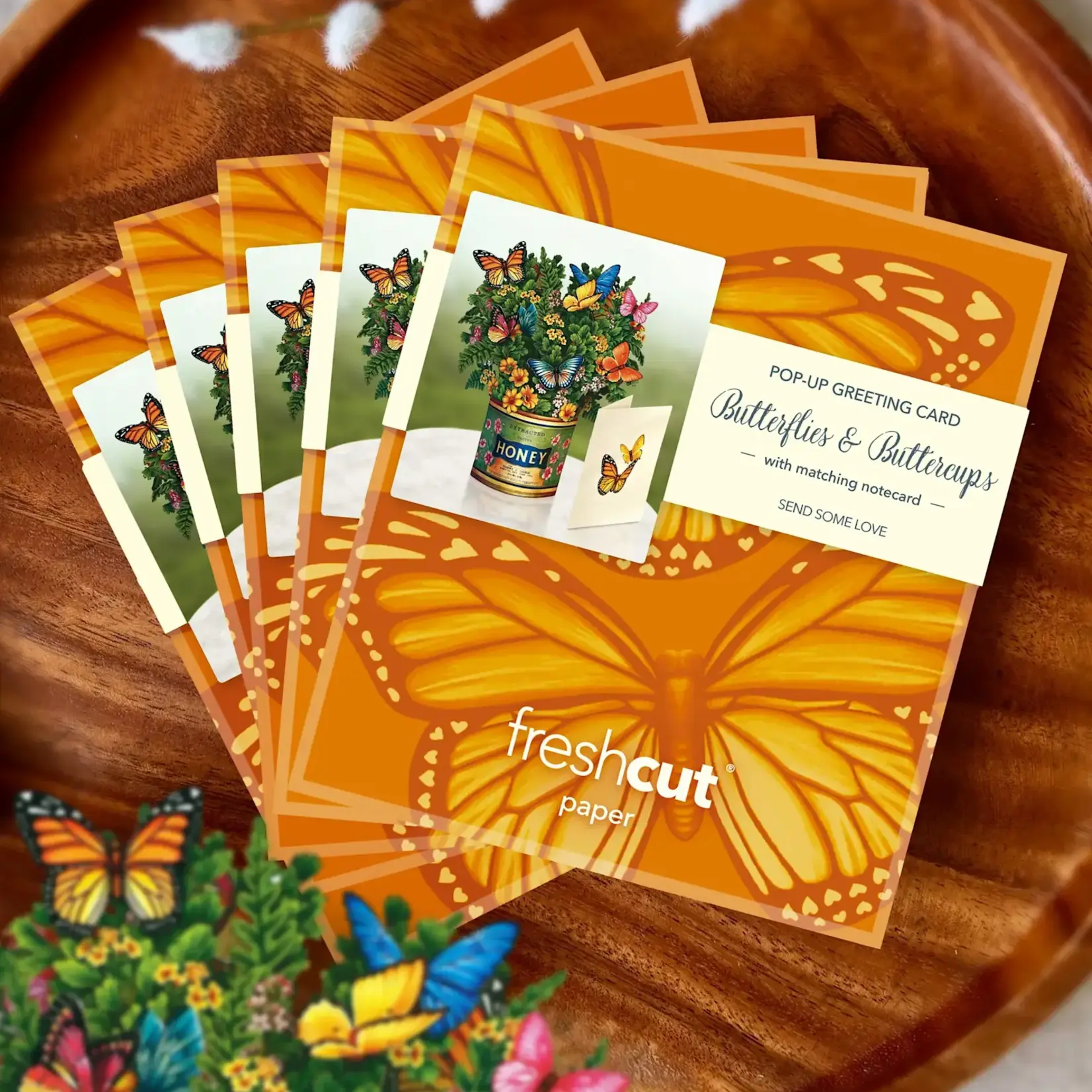 Fresh Cut Paper Mini Bouquet & Card - Butterfly