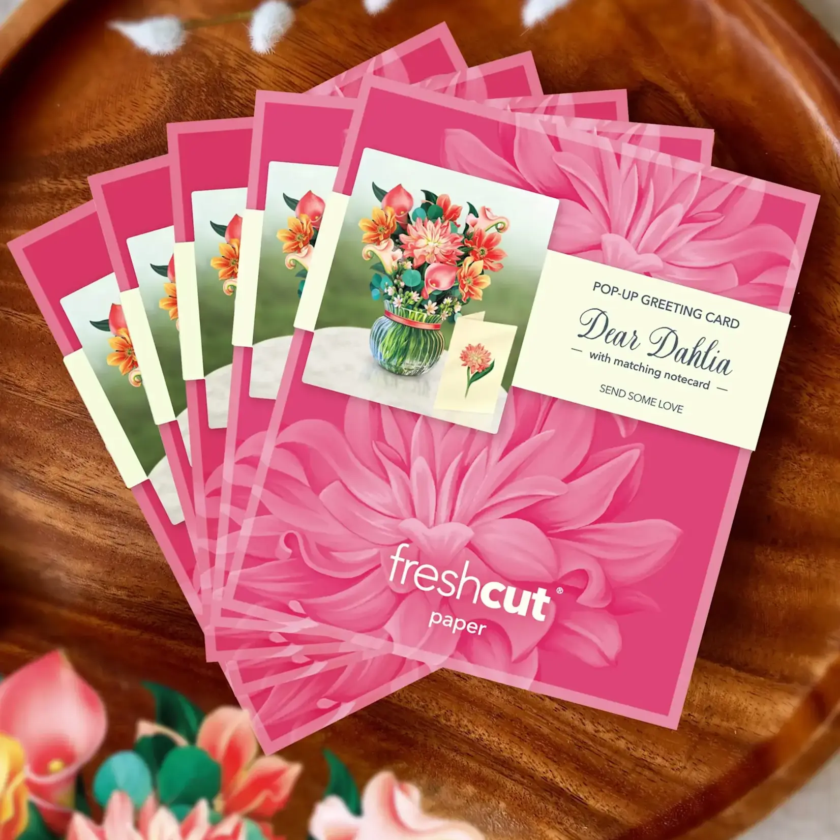 Fresh Cut Paper Mini Bouquet & Card - Dear Dahlia