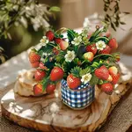 Fresh Cut Paper Mini Bouquet & Card - Strawberry Blossom