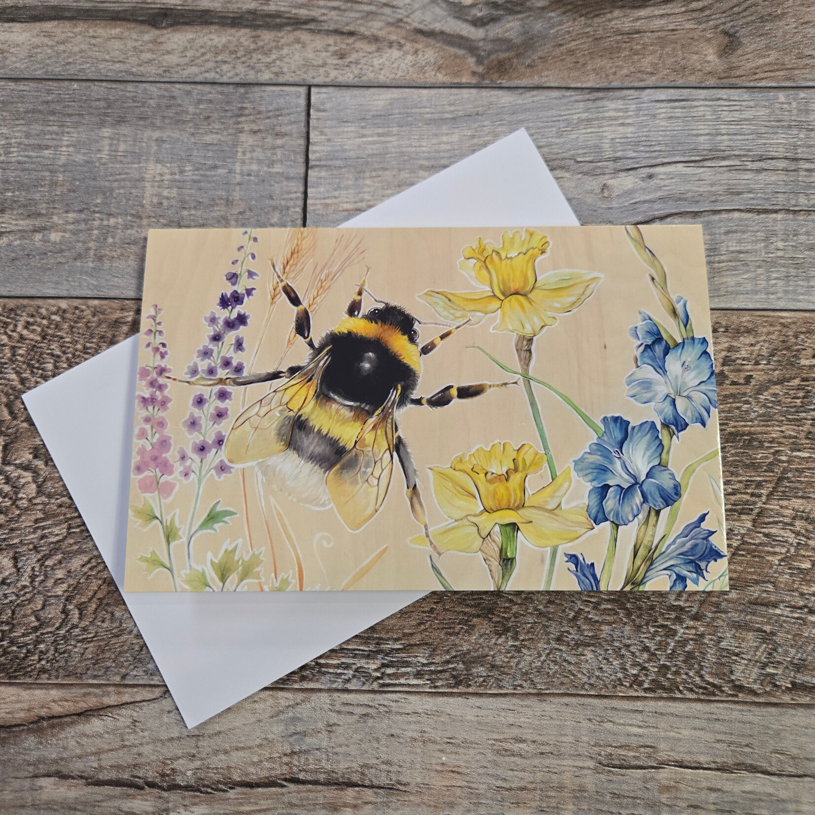Crystal Driedger Greeting Card - Bee & Florals