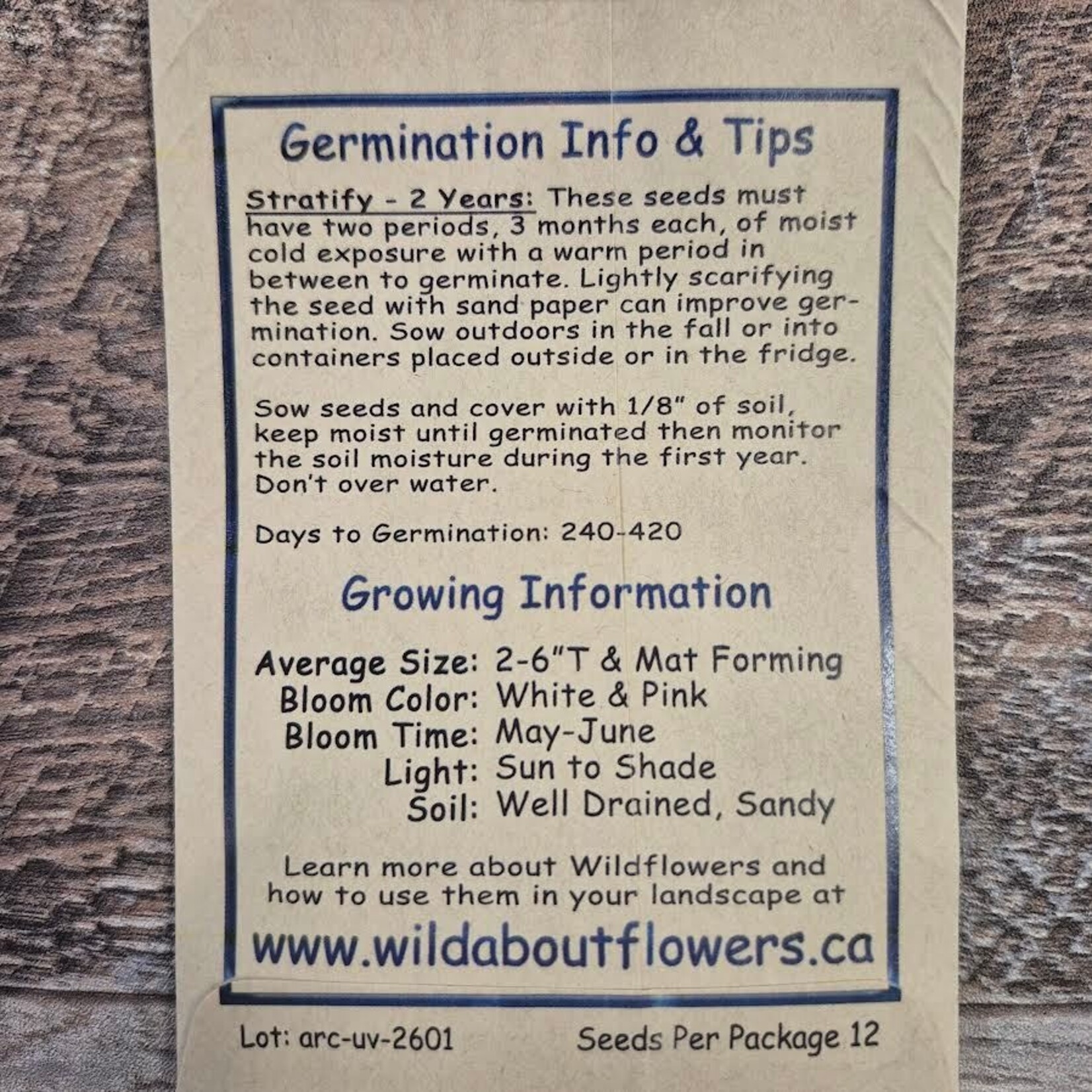 Wildflowers Seed Package - Kinnikinnick