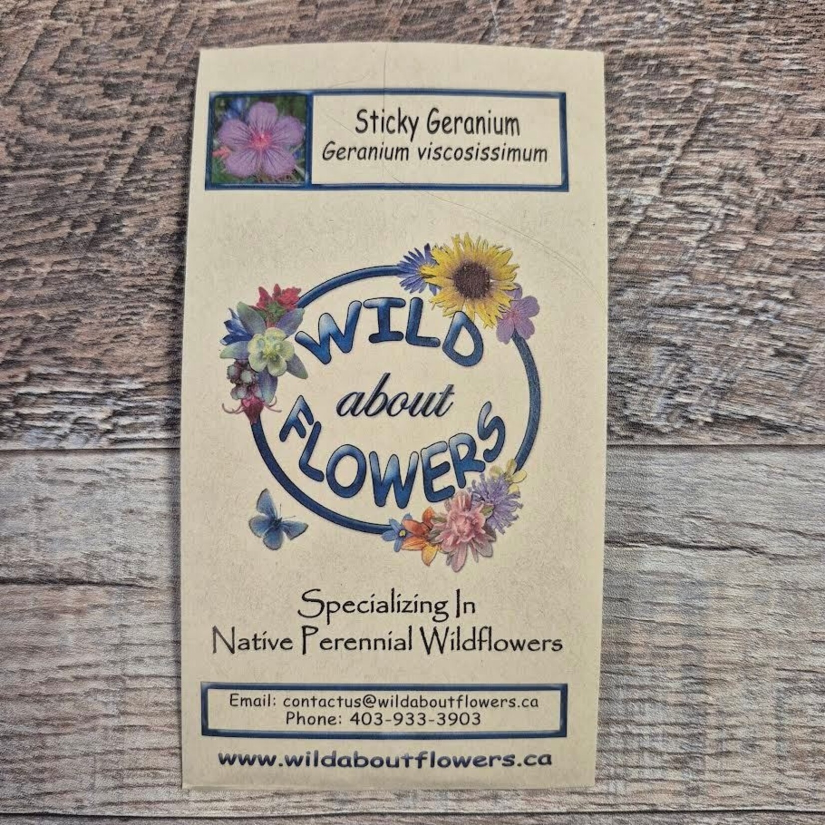 Wildflowers Seed Package - Sticky Geranium