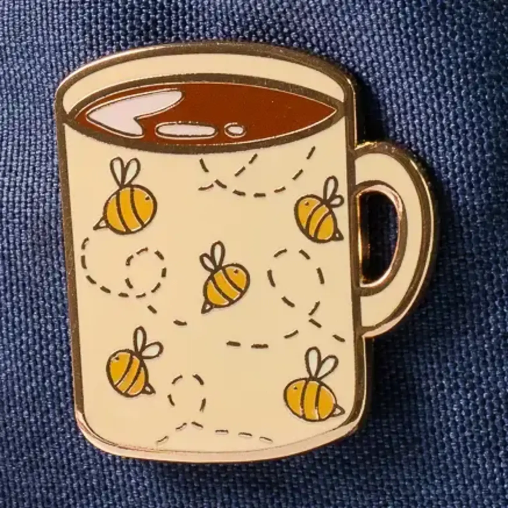 Big Bee-Tha Cup of Joe Enamel Pin