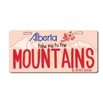 Mountains Alberta License Plate Matte Vinyl Sticker