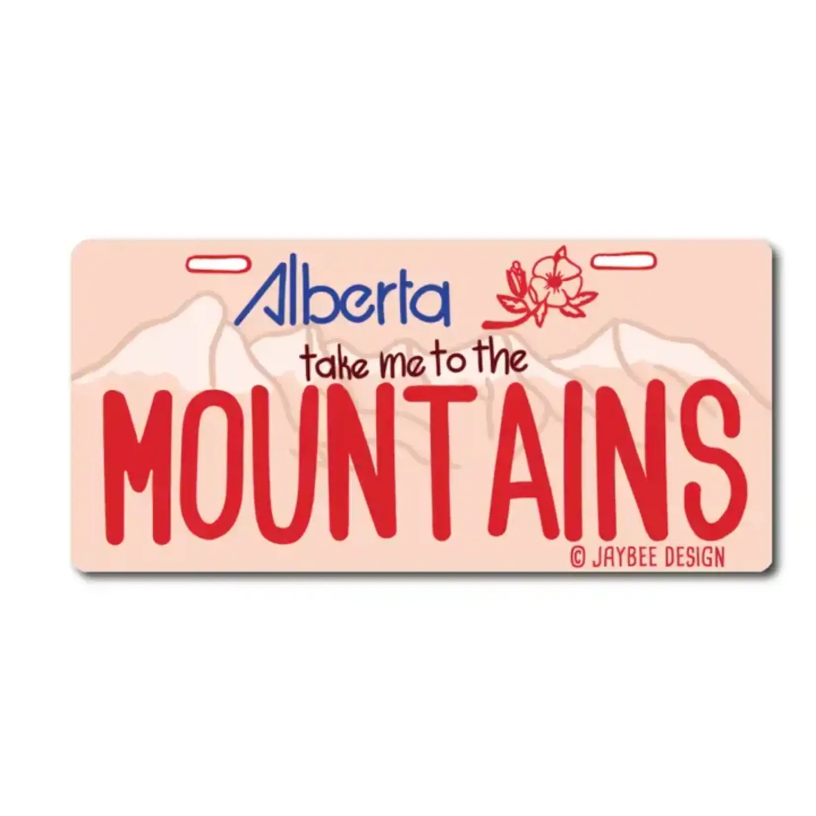 Mountains Alberta License Plate Matte Vinyl Sticker