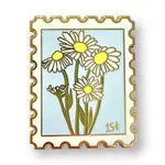 Daisy Postage Stamp Enamel Pin
