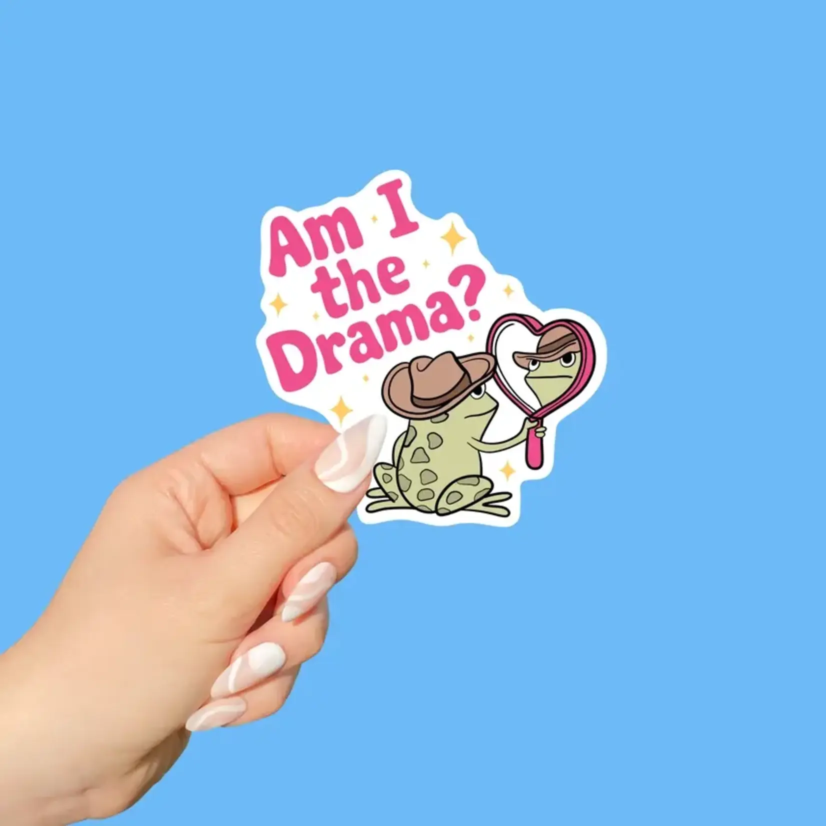 Am I the Drama? Frog Vinyl Sticker
