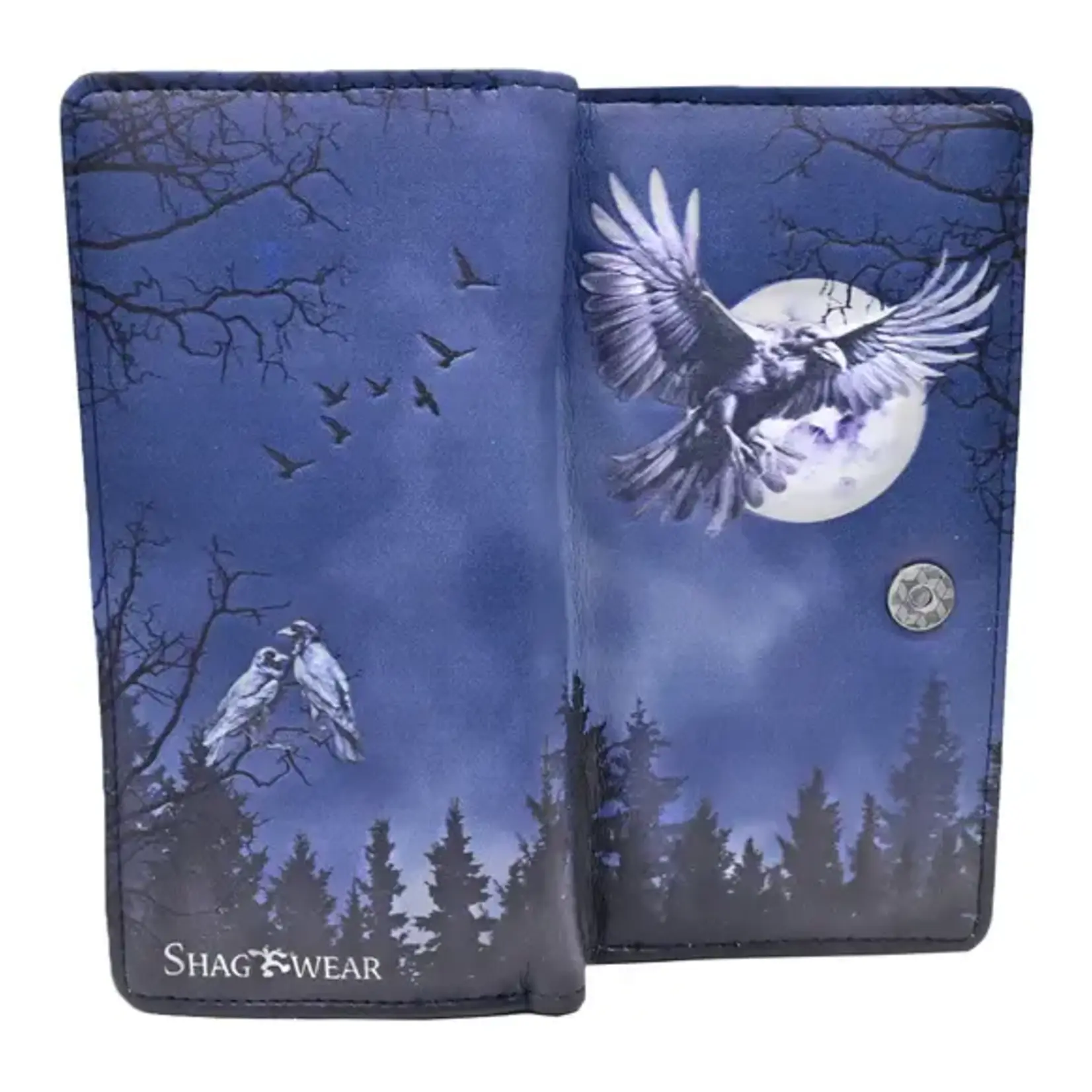 Large Shagwear Wallet - Misty Sky Raven Moon