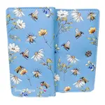 Large Shagwear Wallet - Light Blue Bumblebee Garden