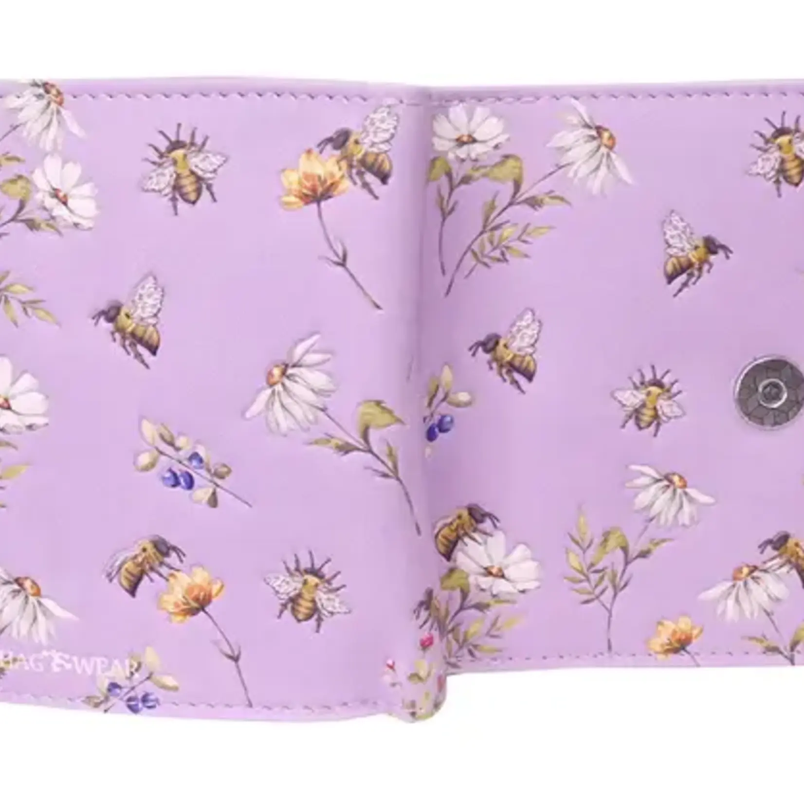 Small Shagwear Wallet - Lavender Bumblebee Garden
