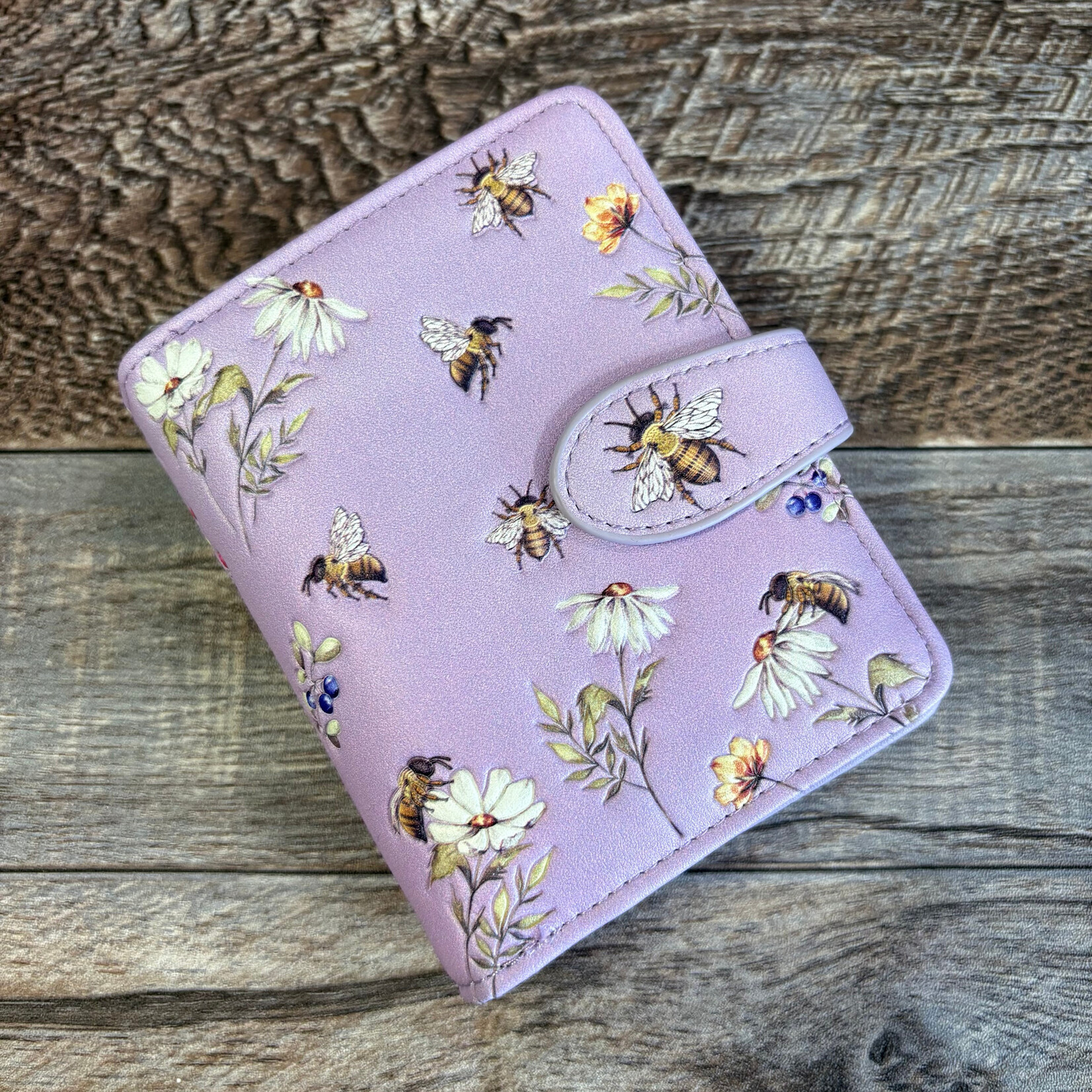 Small Shagwear Wallet - Lavender Bumblebee Garden