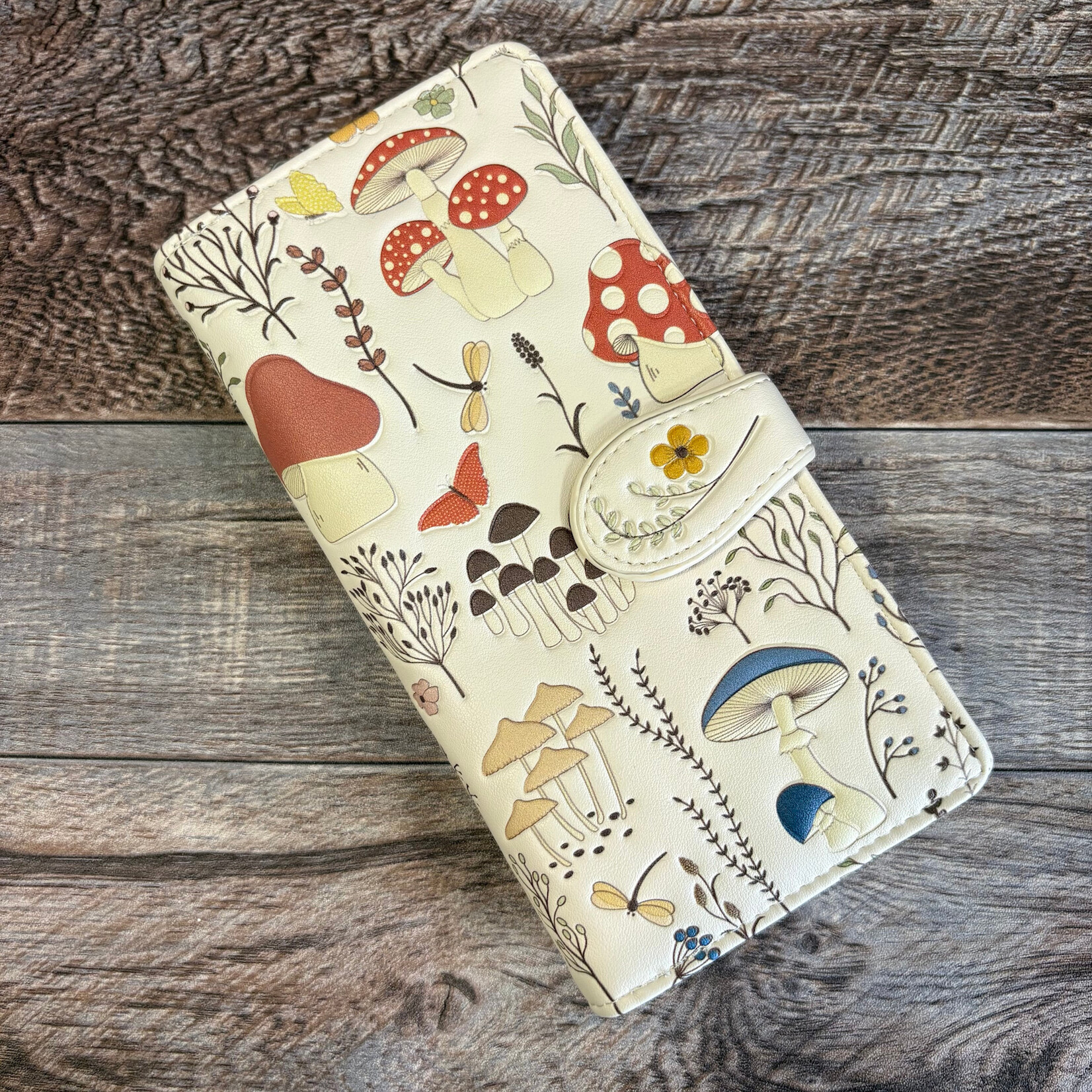 Large Shagwear Wallet - Beige Mushroom Forest