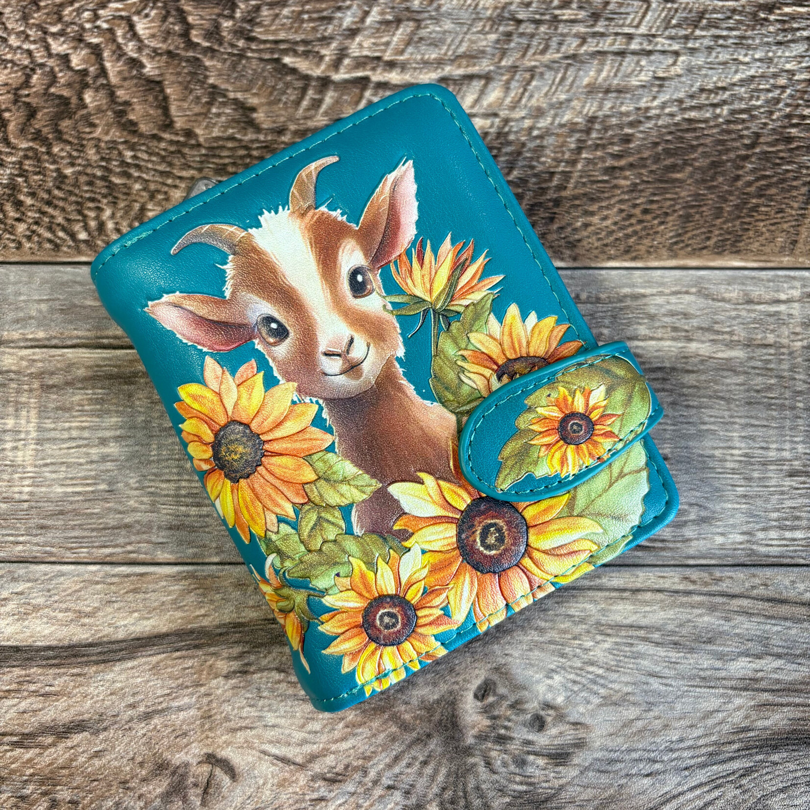Small Shagwear Wallet - Teal Garden Goat