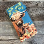 Large Shagwear Wallet - Teal Highland Cow