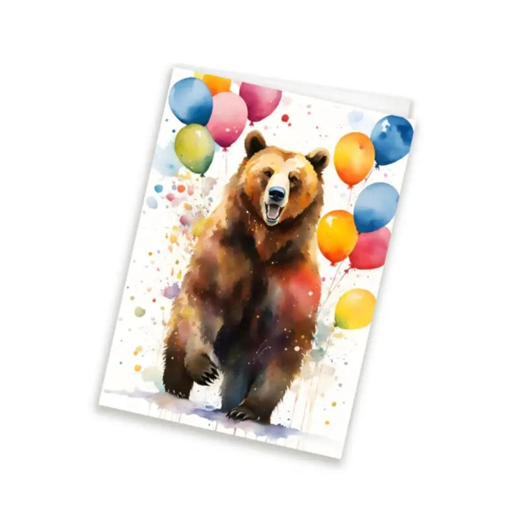 Terri McLaughlin Greeting Card - Bear with Balloons