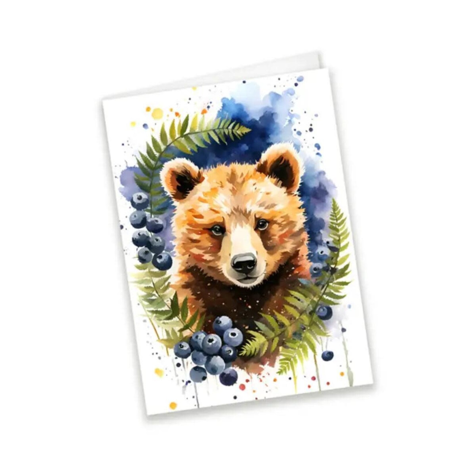 Terri McLaughlin Greeting Card - Bear with Berries