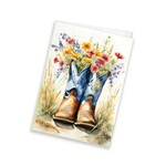 Terri McLaughlin Greeting Card - Cowboy Boots Bouquet