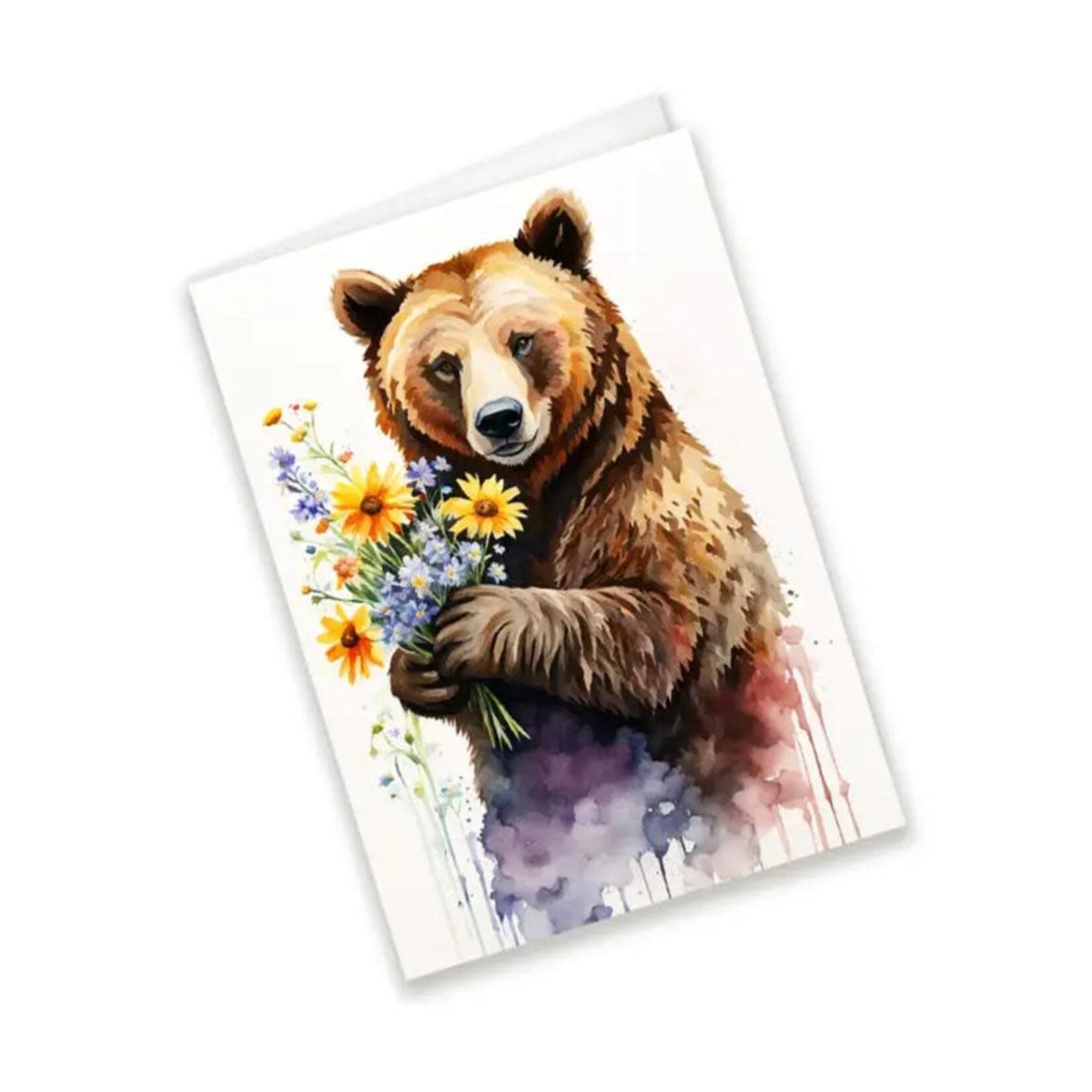 Terri McLaughlin Greeting Card - Flower Bear