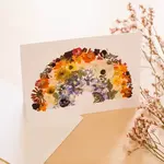 Pressed Flower Art - Greeting Card - Rainbow