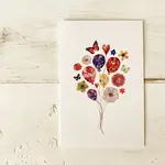 Pressed Flower Art - Greeting Card - Balloons