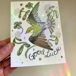 Emelie Nunez Art Greeting Card - "Good Luck" Gold Foil