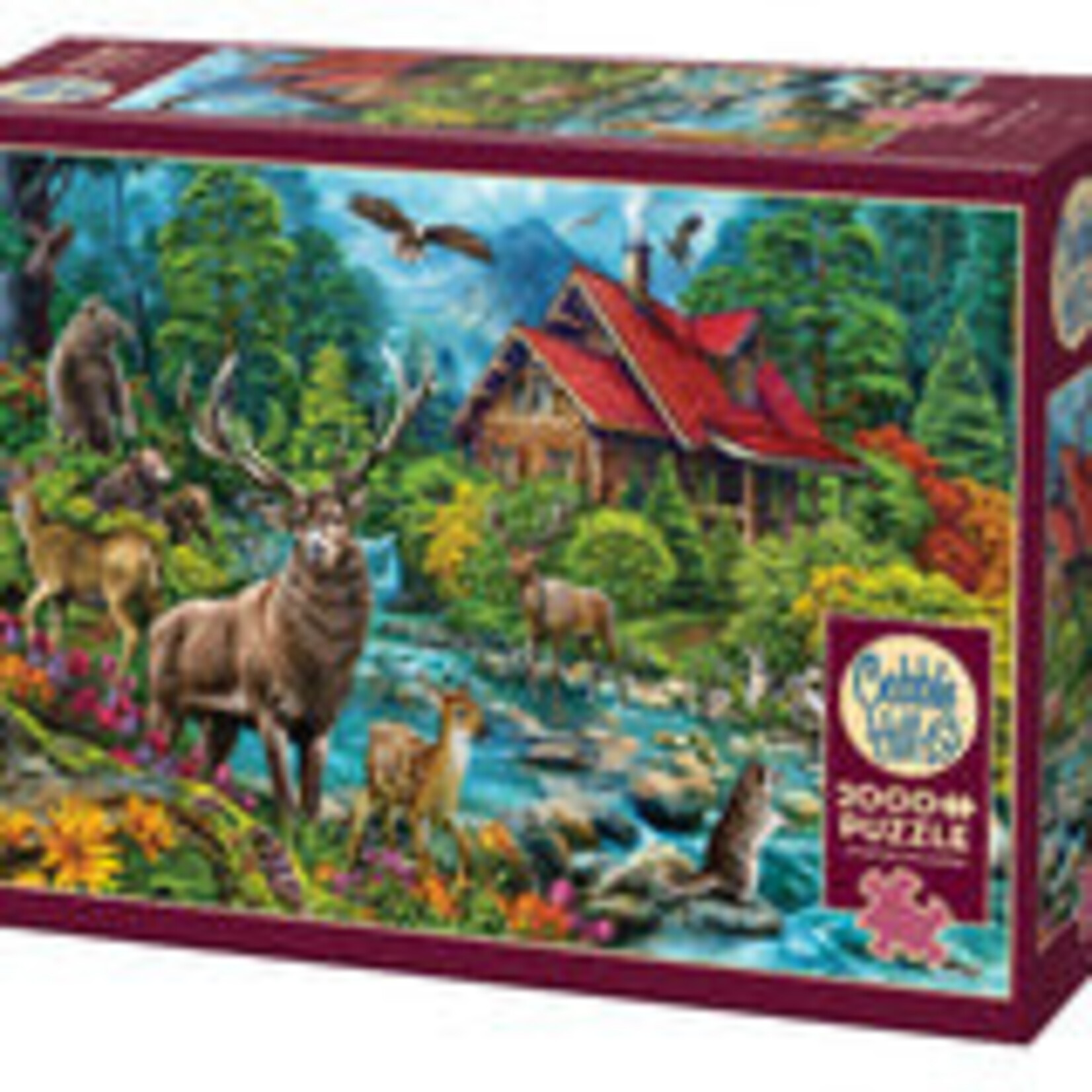 Cobble Hill Puzzles Red-Roofed Cabin - 2000 pc Puzzle