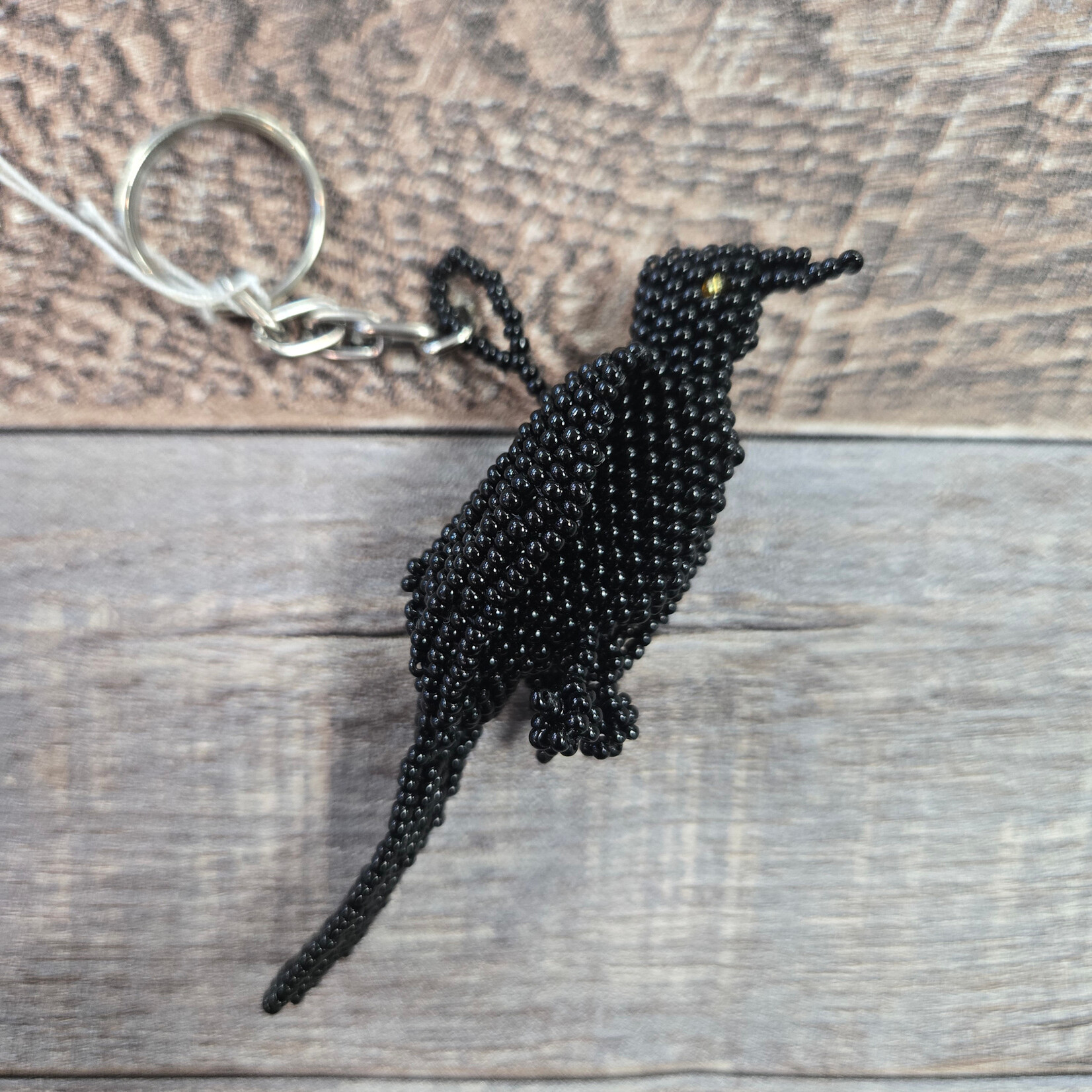 Beaded  Raven Charm