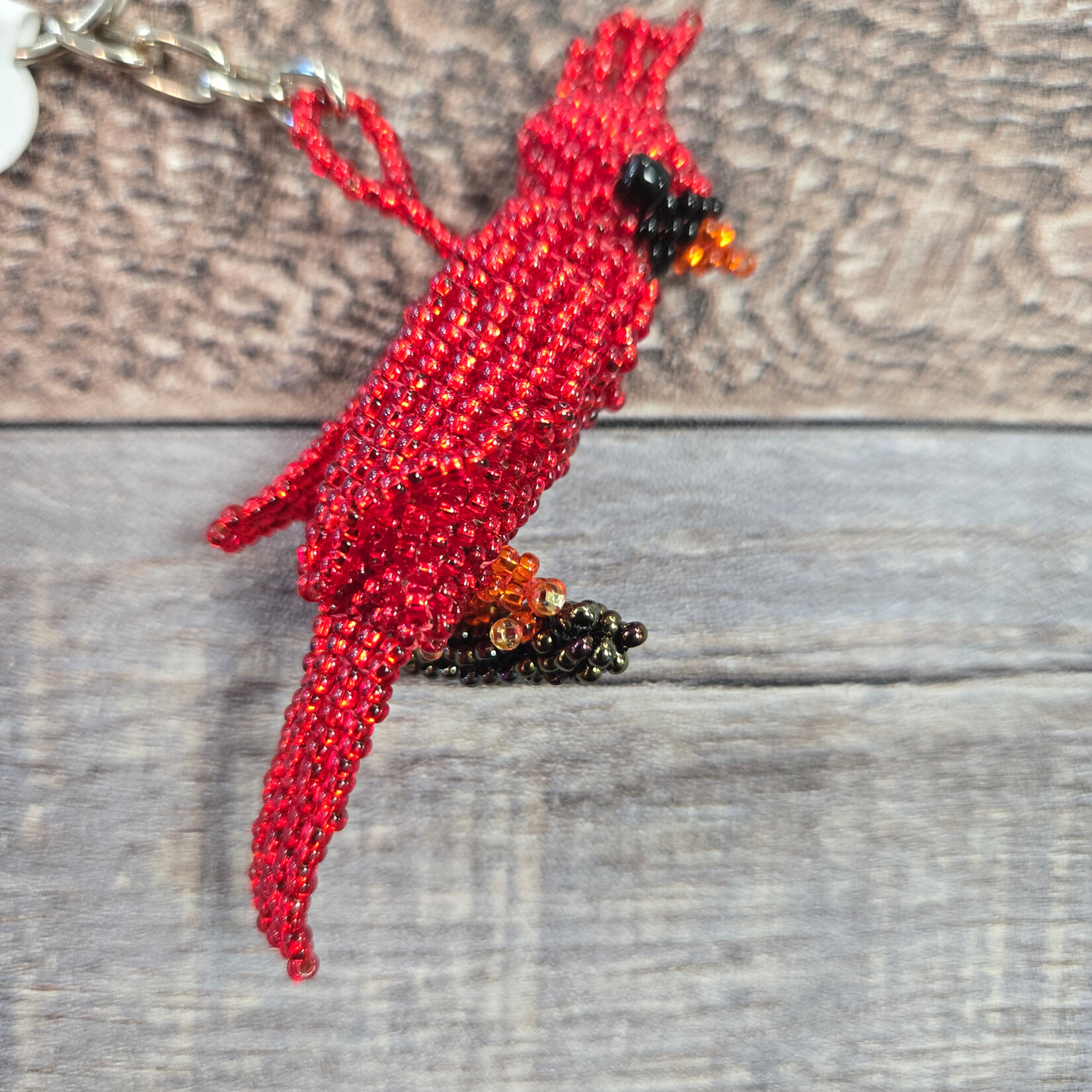 Beaded Cardinal Charm