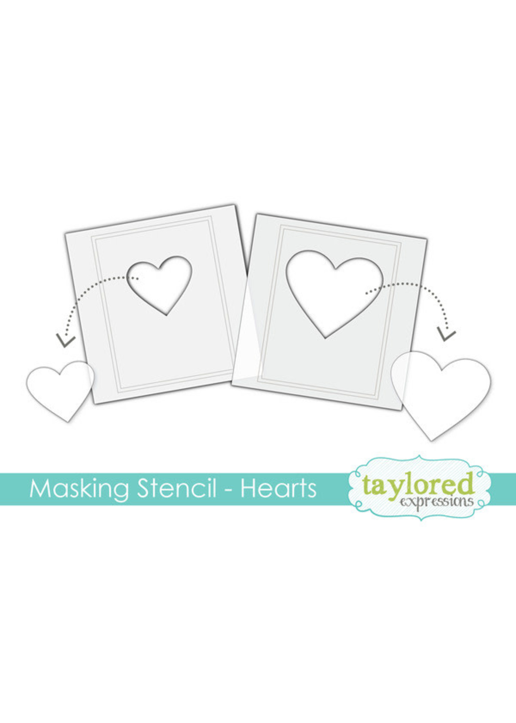 TAYLORED EXPRESSIONS Designer Masking Stencil, Hearts