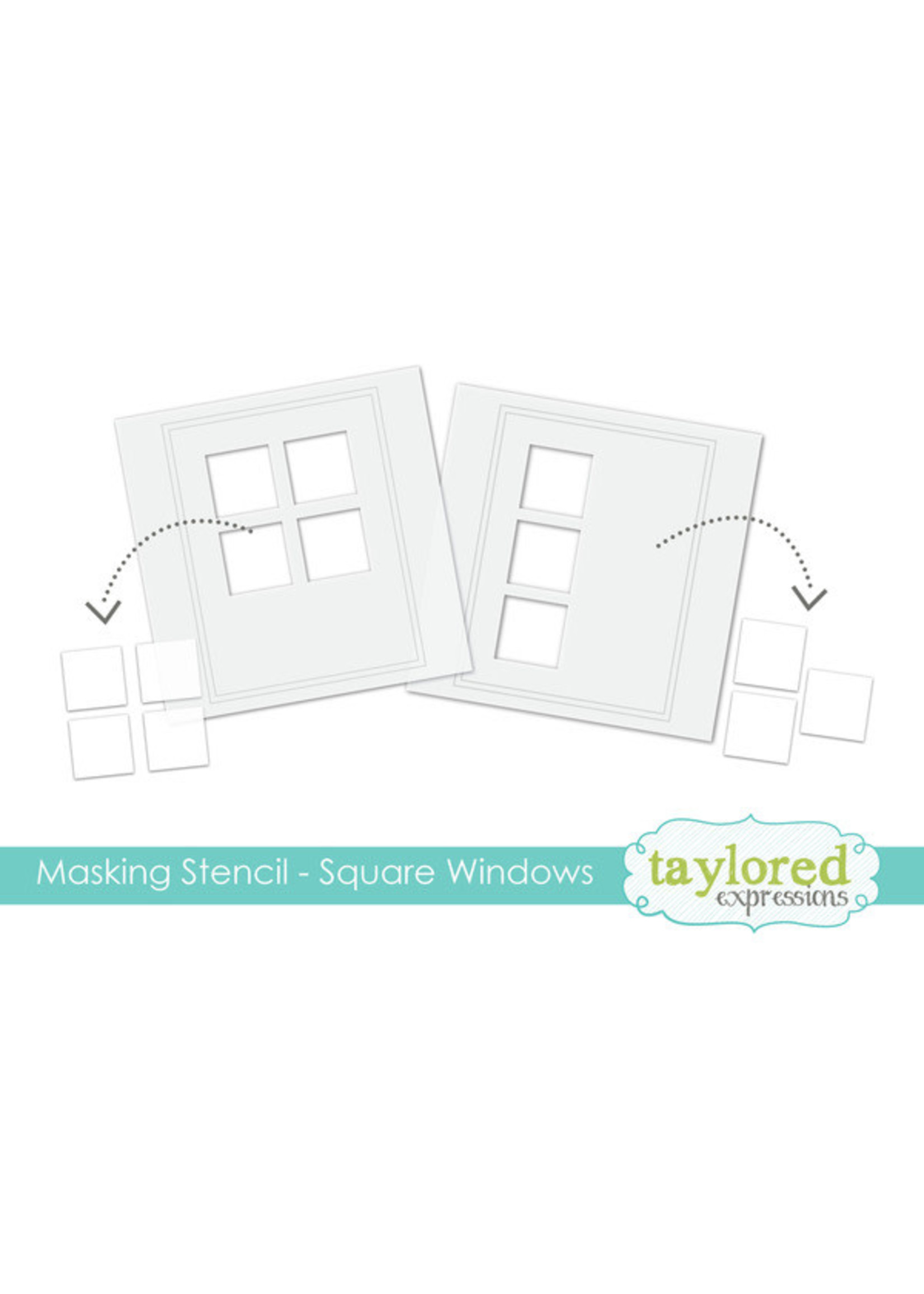 TAYLORED EXPRESSIONS Designer Masking Stencil, Square Windows