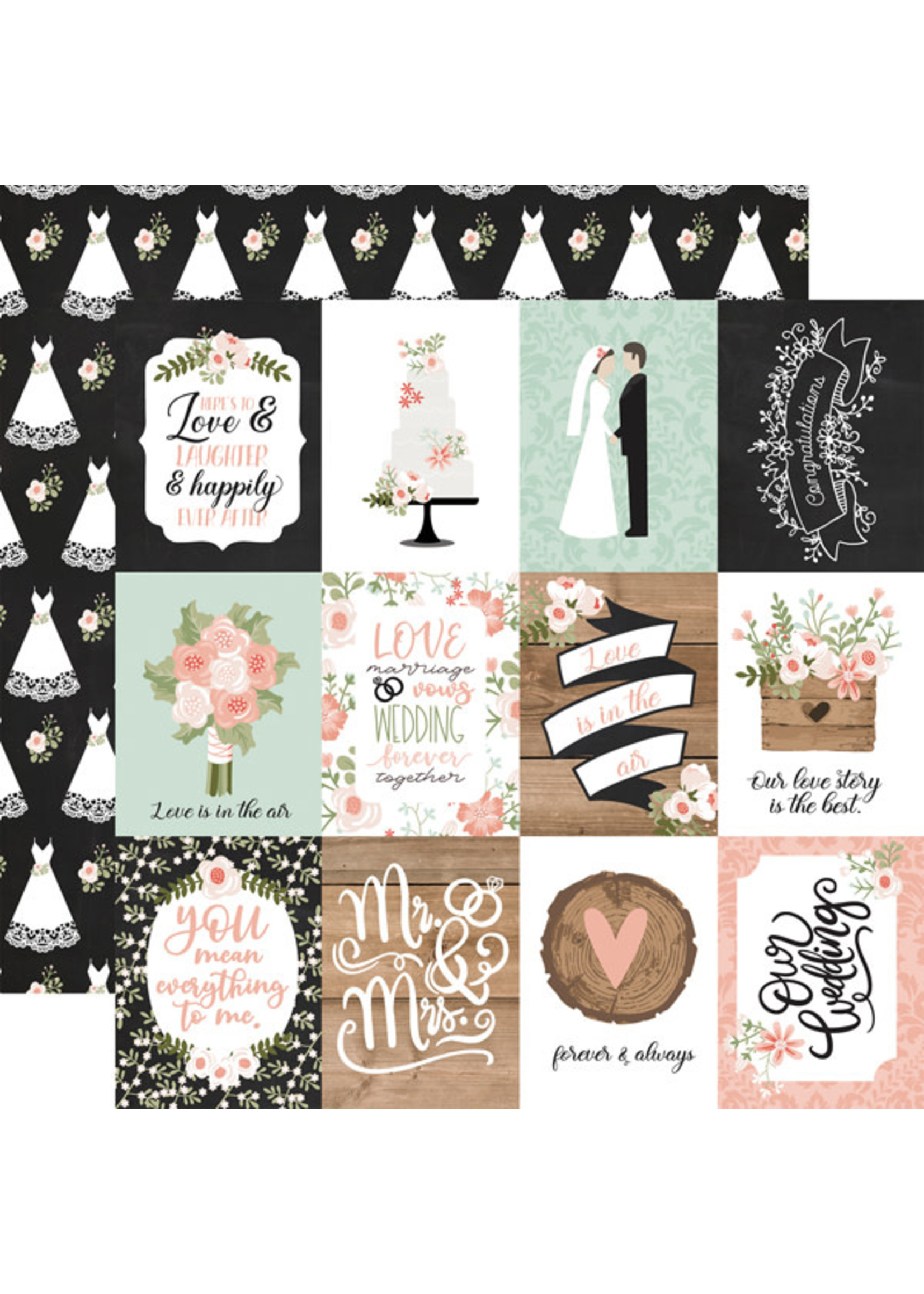 ECHO PARK PAPER COMPANY Our Wedding 3X4 JOURNALING CARDS