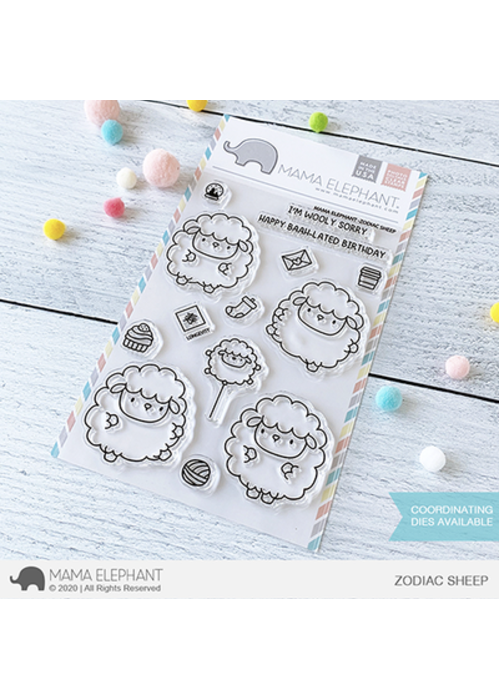 Mama Elephant Zodiac Sheep Stamp