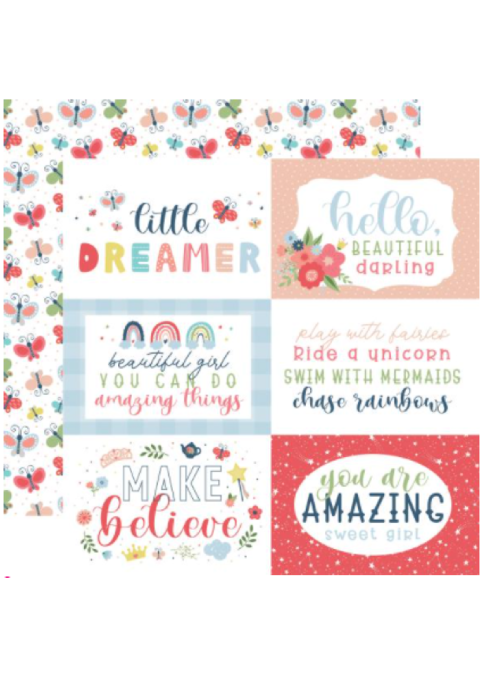 ECHO PARK PAPER COMPANY LITTLE DREAMER GIRL - 6X4 JOURNALING CARDS