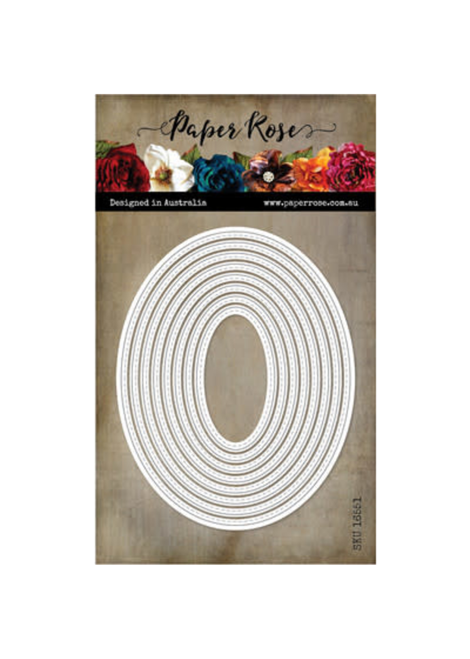 PAPER ROSE -3PL Stitched Oval Dies
