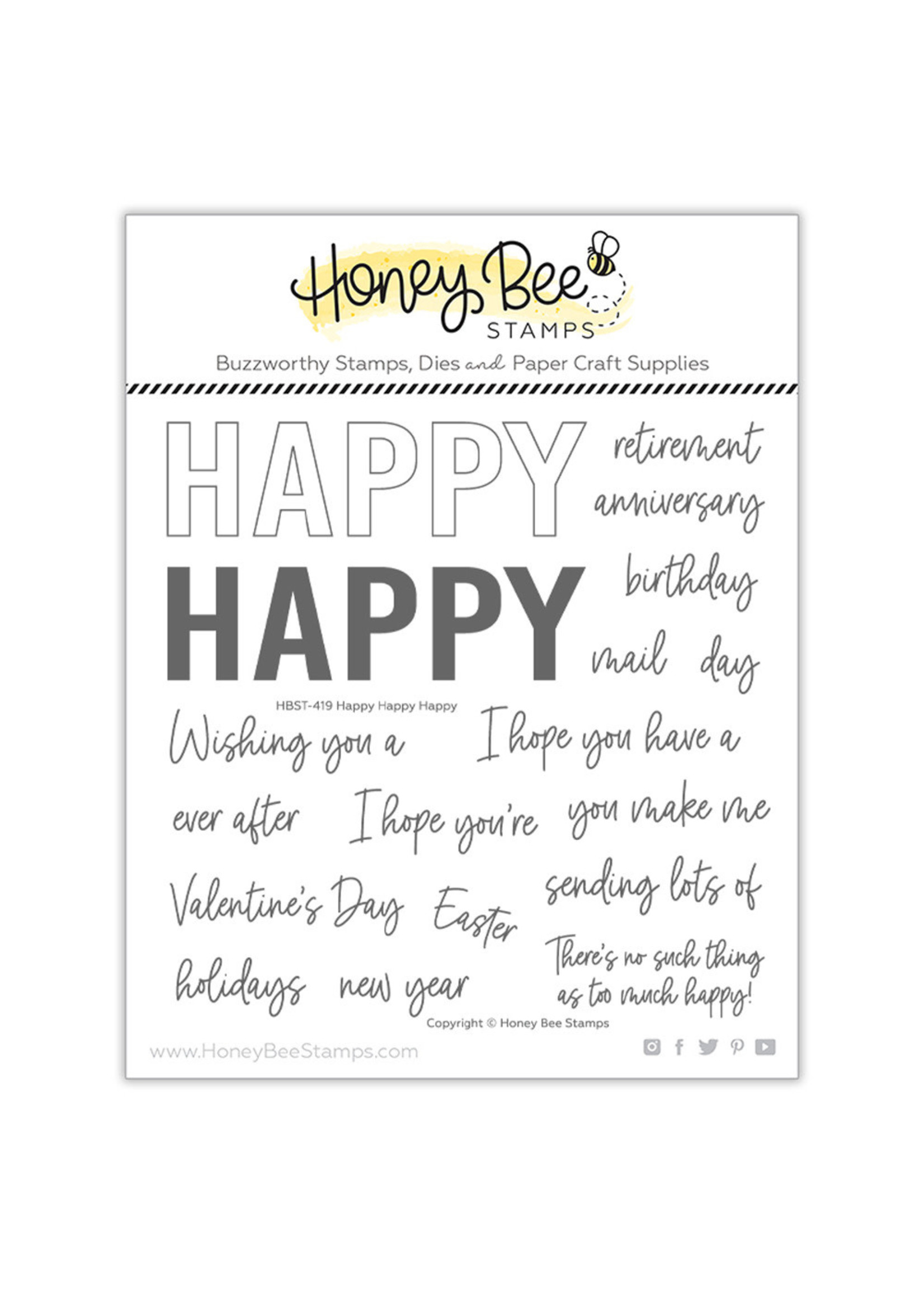 Honey Bee Stamps Happy Happy Happy Stamps