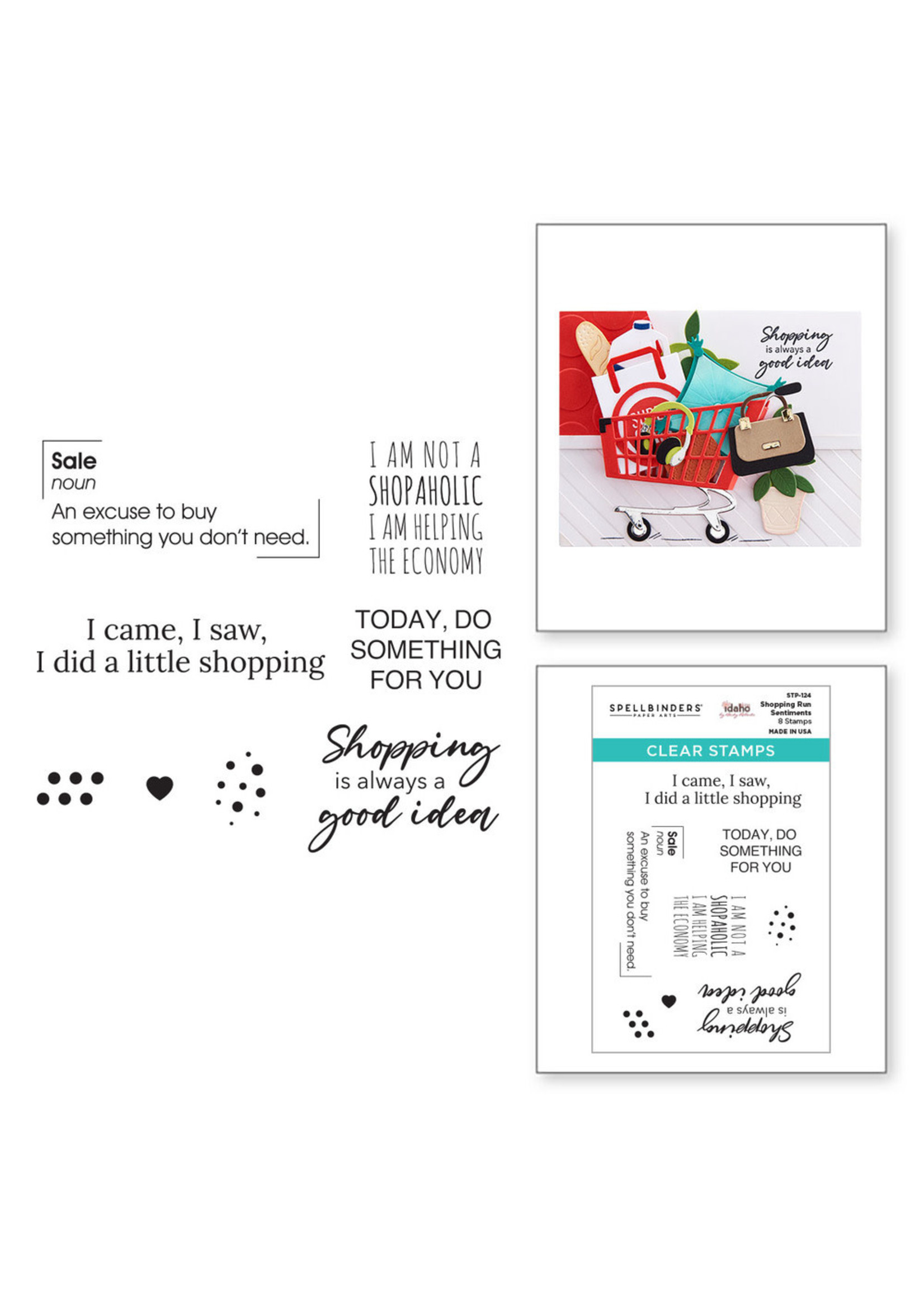 SPELLBINDERS PAPERCRAFTS, INC Shopping Run Sentiments Clear Stamp - Add to Cart Too