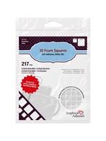 3L CORP 3D Foam Squares 217 pcs multi sizes