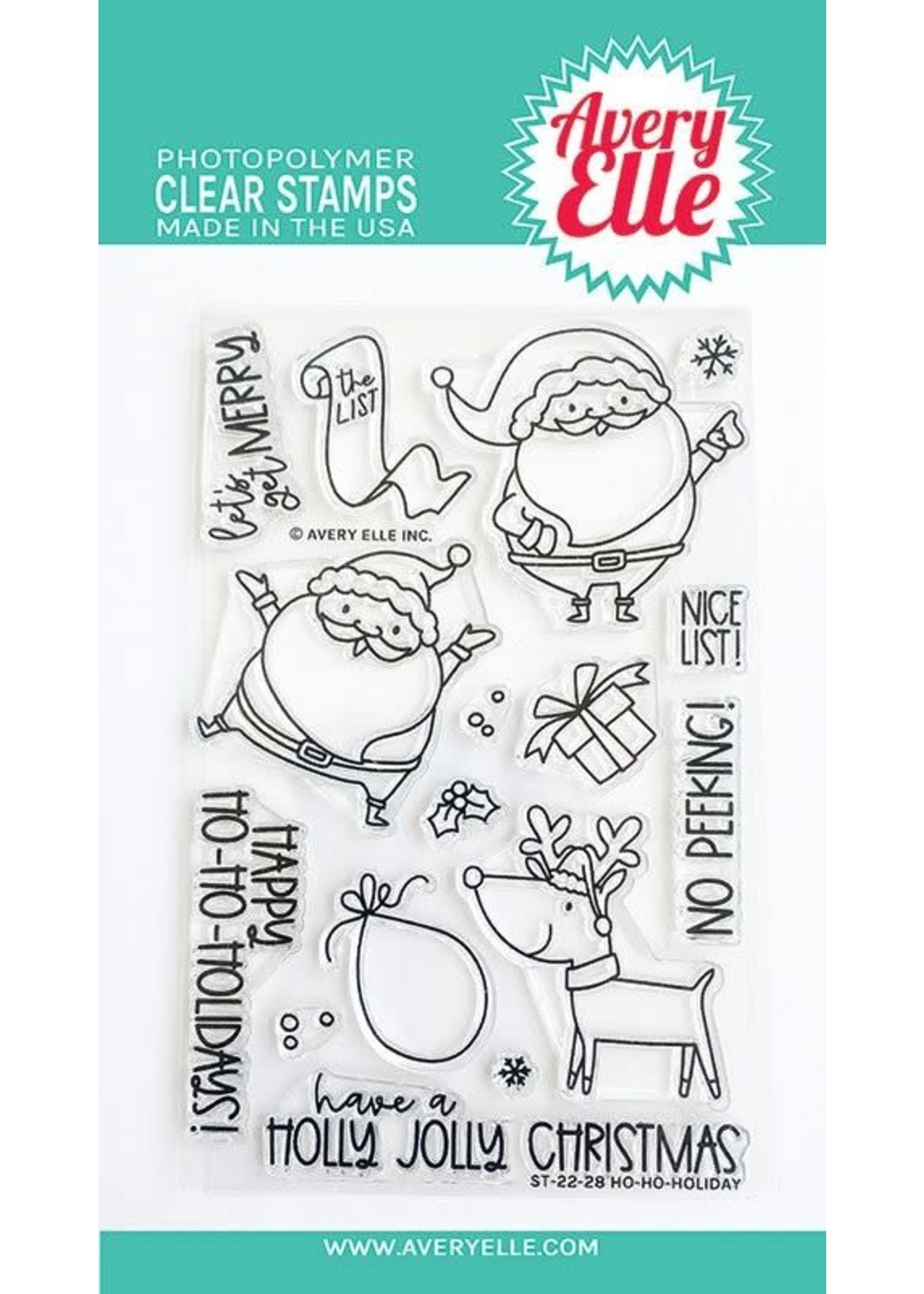 AVERY ELLE INC. Ho-Ho-Holidays Clear Stamp & Die