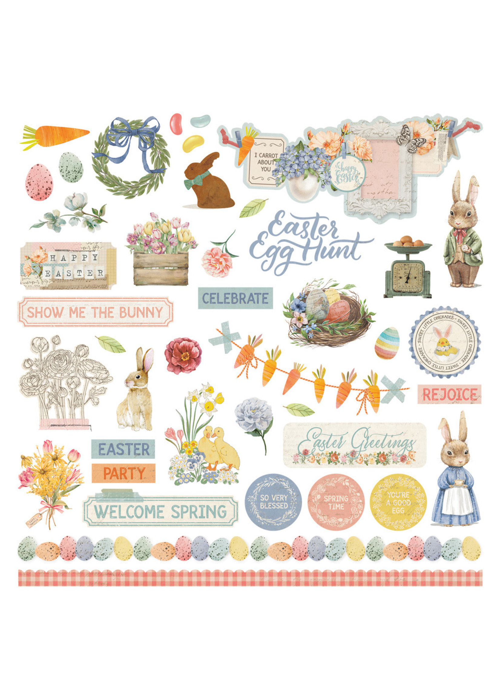 PHOTOPLAY Bunnies and Blooms 12x12 Sticker Sheet