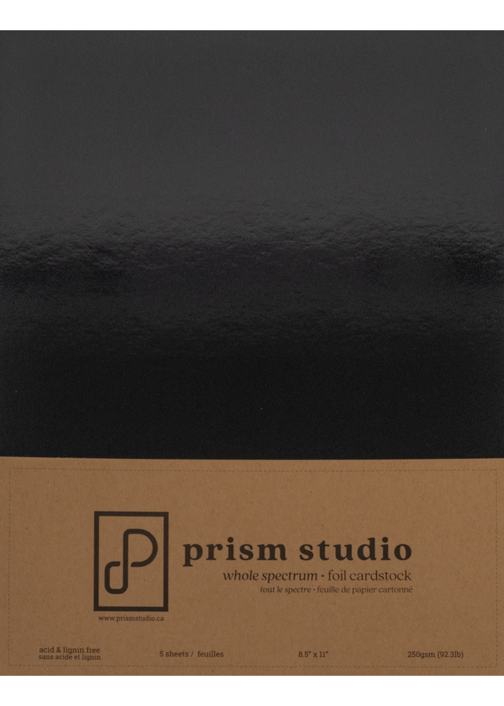 Prism Studio 8.5X11 Whole Spectrum Foil Cardstock, Obsidian (5 Sheets)