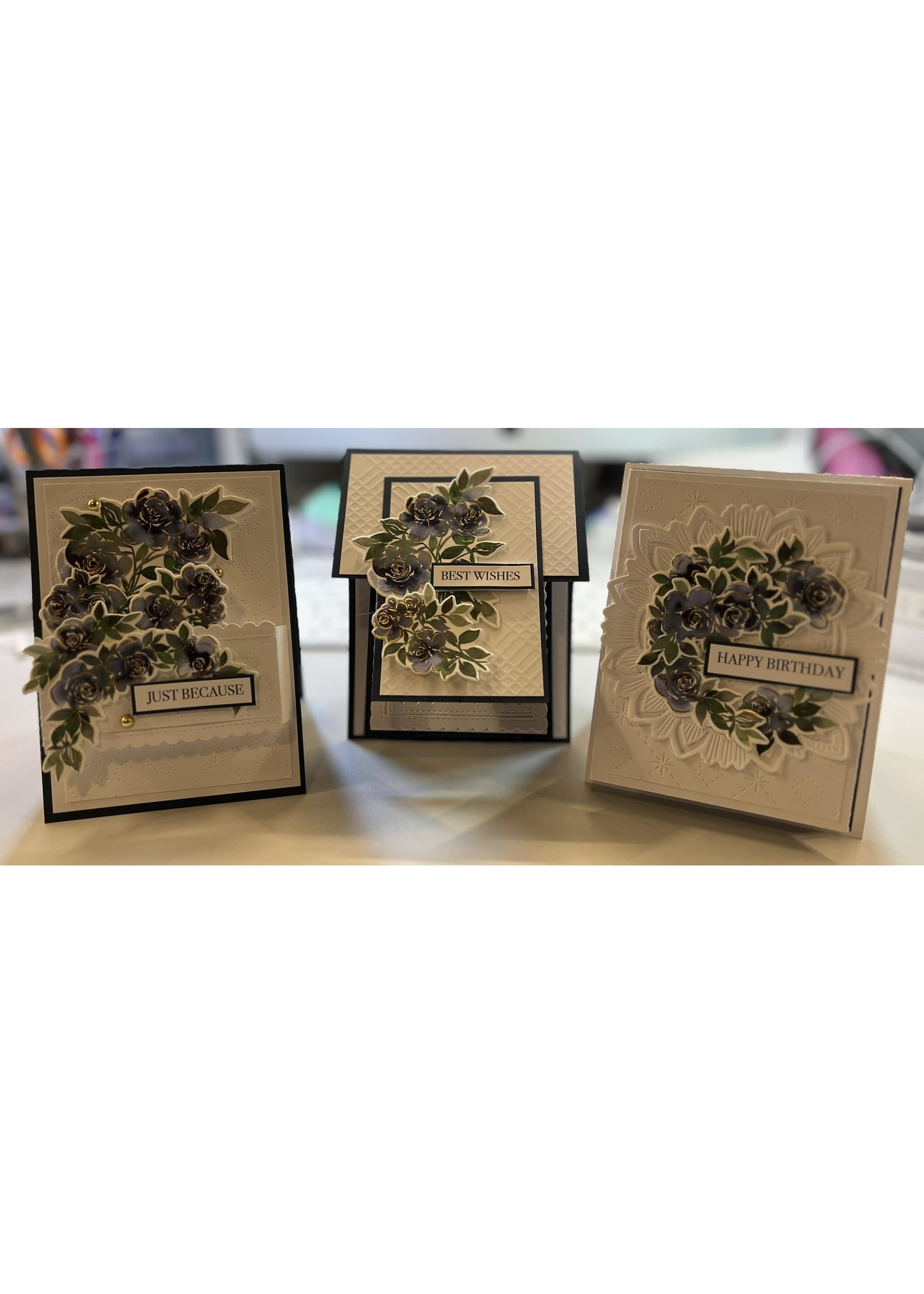 Scrapbookers Anonymous & More Indigo Roses Card Kit