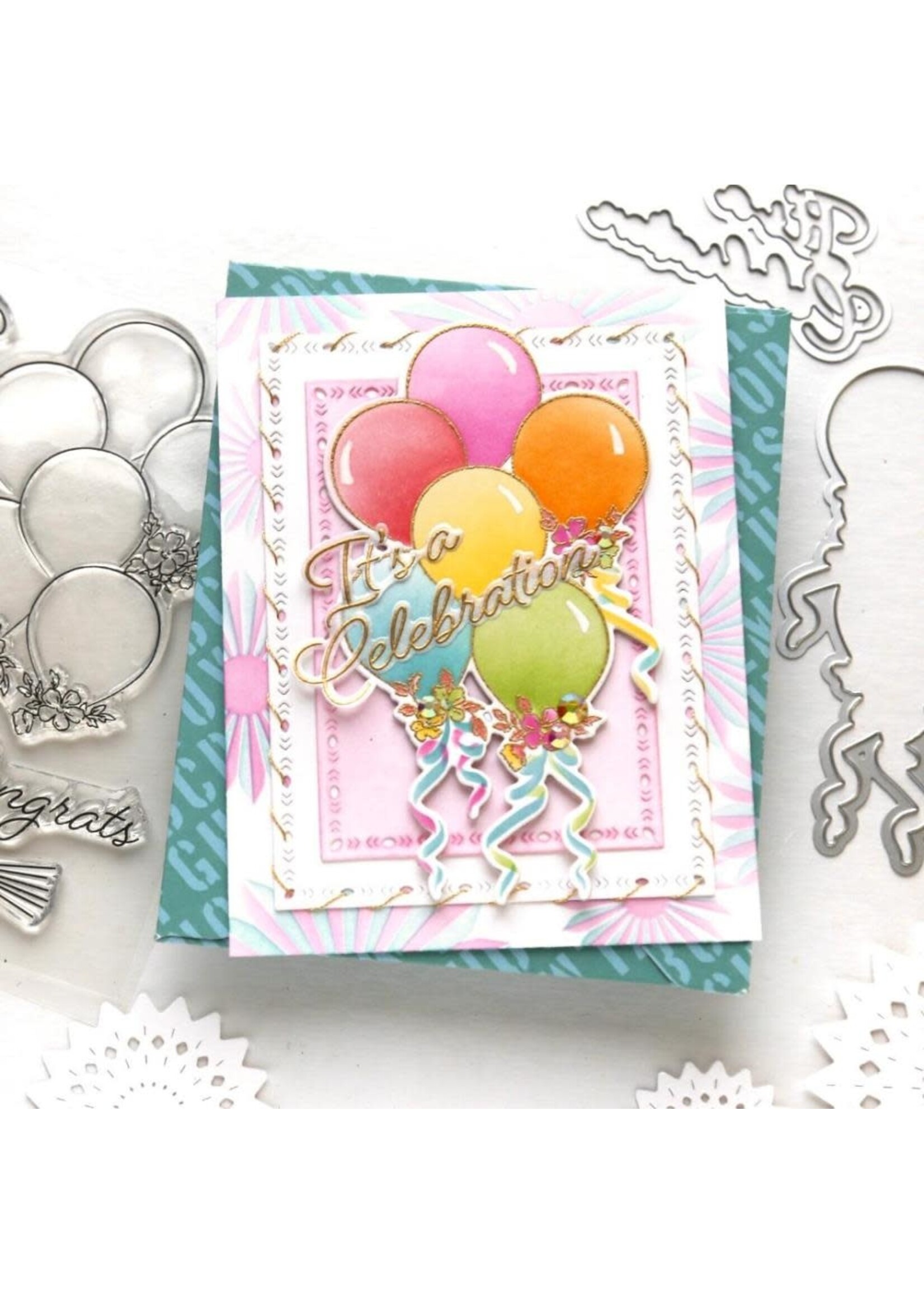 PINKFRESH STUDIO Ribbons & Balloons Stamps
